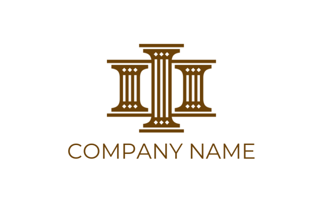law firm logo template three courthouse pillars
