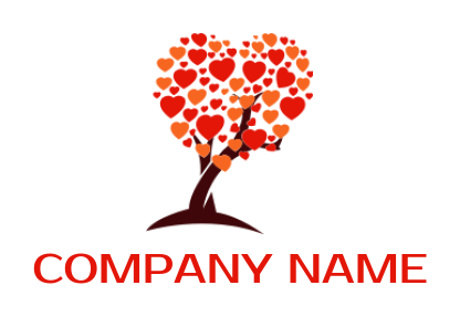 dating logo maker tree made of heart - logodesign.net
