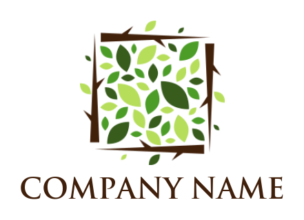 design a landscape logo trees with leaves forming a square - logodesign.net
