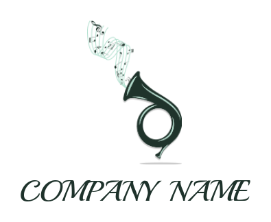 create a music logo jazz tuba with musical notes - logodesign.net