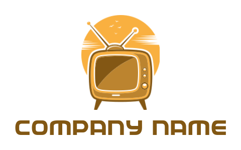make a media logo tube tv set with antenna - logodesign.net