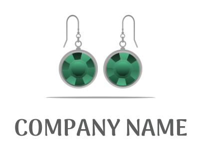 jewelry logo two gemstone earrings with shadow