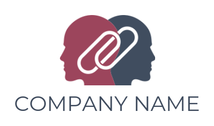 HR logo two sided profile head with paper clip