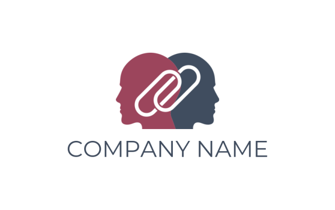 HR logo two sided profile head with paper clip