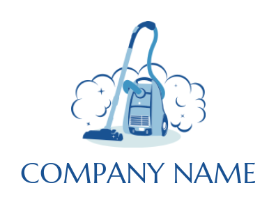 cleaning logo icon vacuum cleaner with clouds - logodesign.net