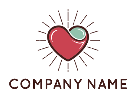 make a dating logo vintage heart with rays - logodesign.net