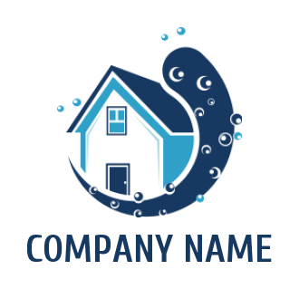 design a cleaning logo water wave on house - logodesign.net