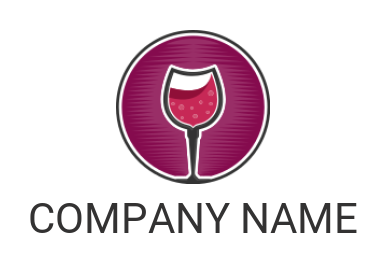 make a restaurant logo wine glass in circle - logodesign.net