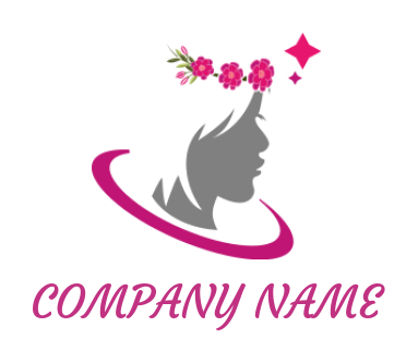 beauty logo silhouette woman face with chaplet
