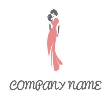 fashion logo template woman wearing long dress - logodesign.net