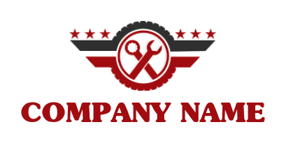 create a transportation logo wrench gear & wings