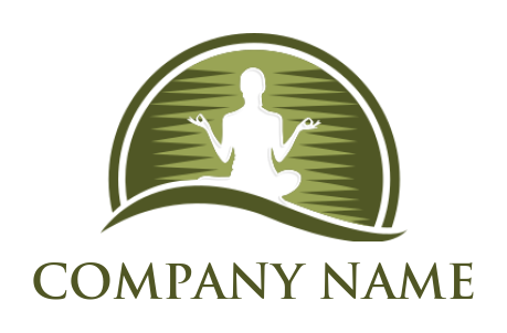 create a religious logo yoga woman in semi circle - logodesign.net