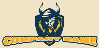  mascot logo Viking with horn helmet