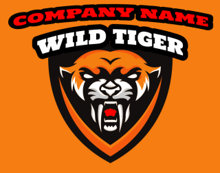 animal logo image angry tiger in shield