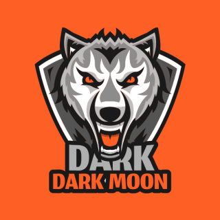 animal logo growling wolf mascot in shield
