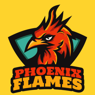 games logo mascot phoenix face in shield