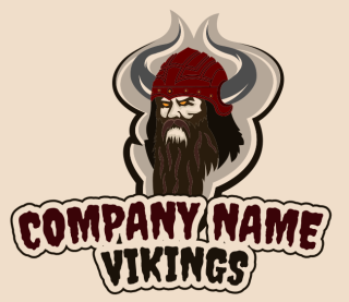 games logo fierce viking with long beard mascot