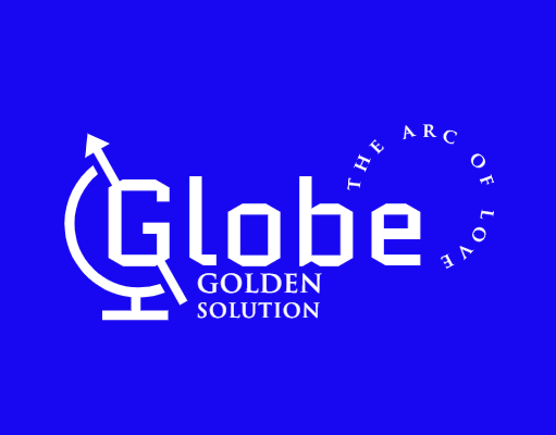 tour company logo globe stand with arrow