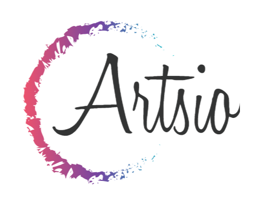 art gallery logo symbol circular artist brush stroke