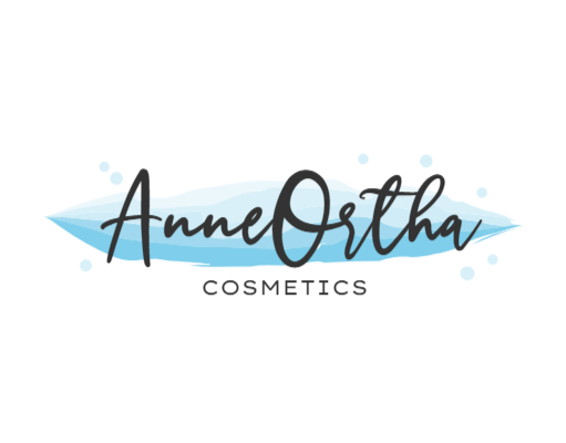 cosmetician logo script text on watercolor