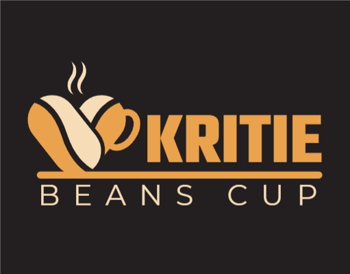 coffee shop logo beans forming cup