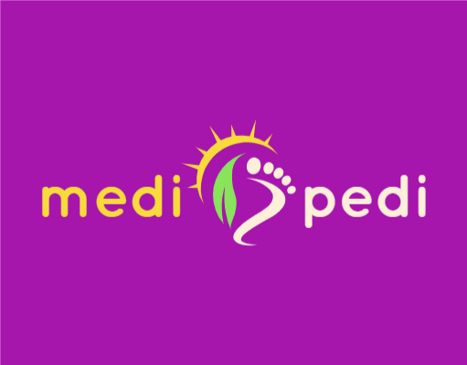 podiatrist logo sun with leaf and footprint