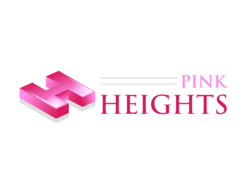 make an alphabets logo 3D letter H in pink