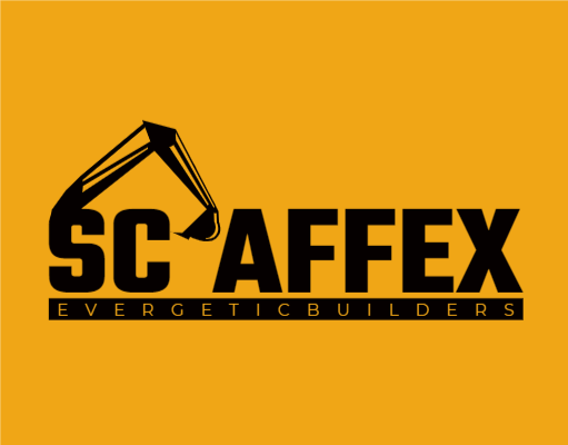 construction logo online excavator with text