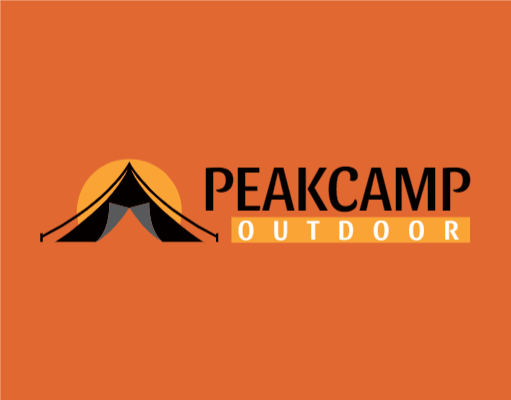 camping logo template tent and sunset