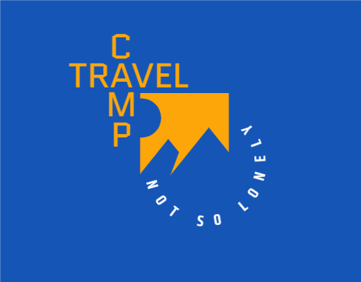 travel lodge logo icon negative space mountains