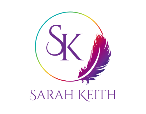 author logo initials feather on gradient circle