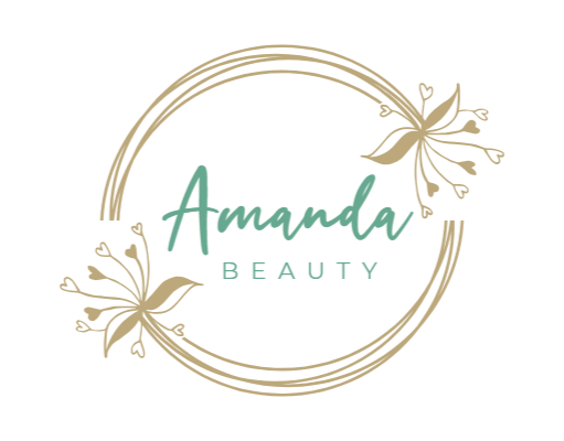 beautician logo template text in twining flower