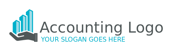 accounting logo of a finance bars in care hand