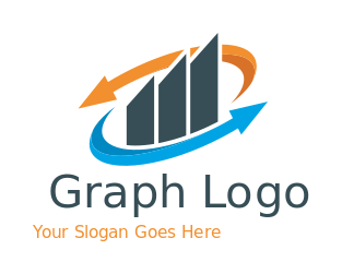 marketing logo abstract arrow with financial bar