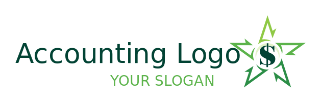 accounting logo arrow star around dollar sign