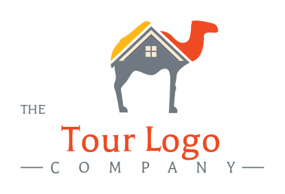 animal logo camel merged with house roof
