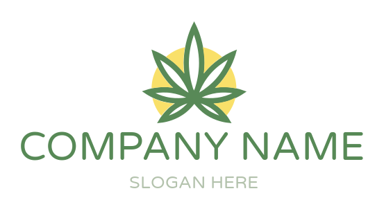 medical logo cannabis leaves within circle