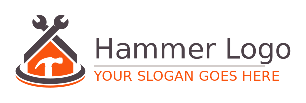 construction logo crossed wrenches and hammer