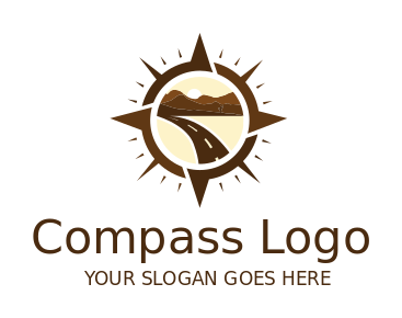 logistics logo driveway and mountains in compass