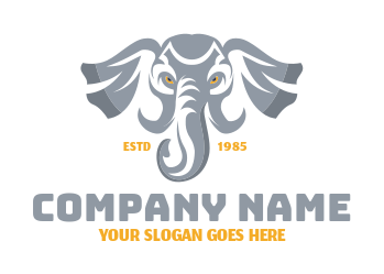 animal logo online elephant front face