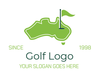 Super Golf Logo design - Logo design of two colorful golf clubs
