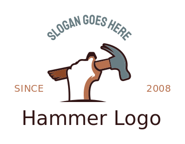 handyman logo template hand holding hammer