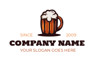 restaurant logo maker beer mug with froths 