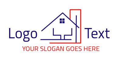 property logo maker house with chimney