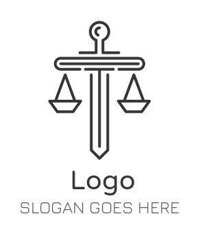 law firm logo legal scale merged with sword