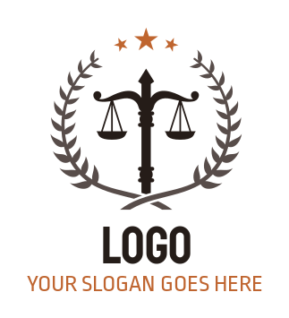 law firm logo scales of justice with wreath | Logo Template by ...