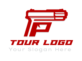 Create a Letter P logo with gun