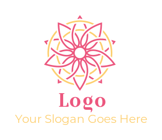 apparel logo icon line art fabric flower
