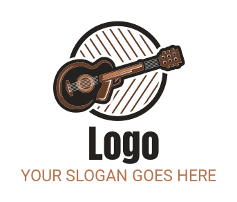 music logo electric guitar gun in circle
