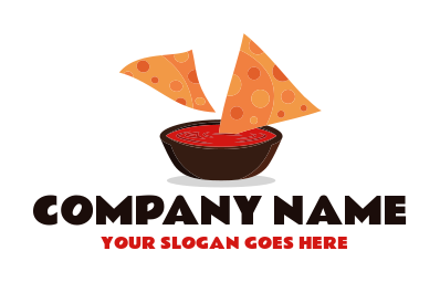 restaurant logo symbol nachos on dip 
